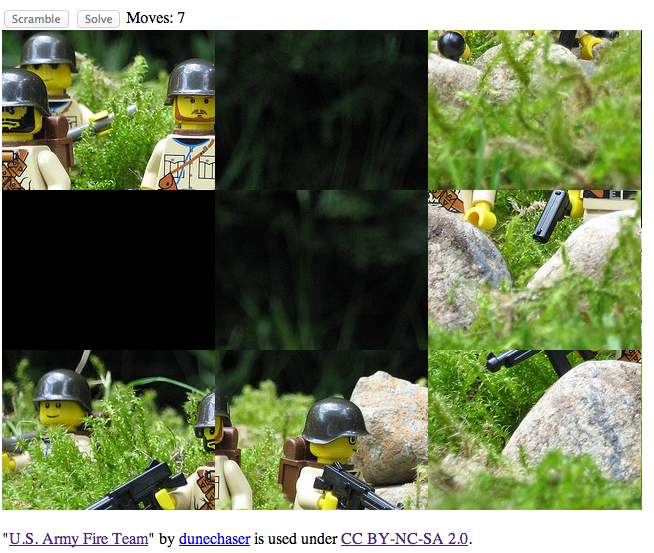 Eight puzzle with Lego images